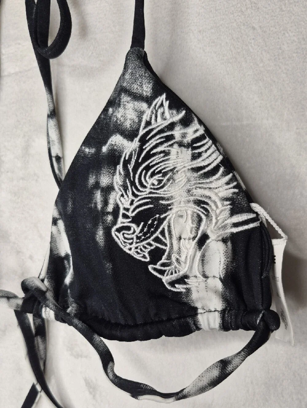 Darc Sport She Tie Dye Wolf Triangle Swim Bikini Top Small